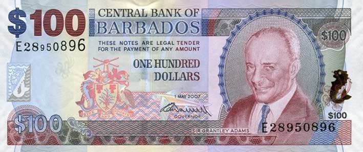 Front of Barbados p71b: 100 Dollars from 2009