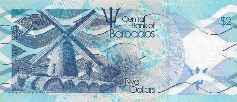 Back of Barbados p73b: 2 Dollars from 2016