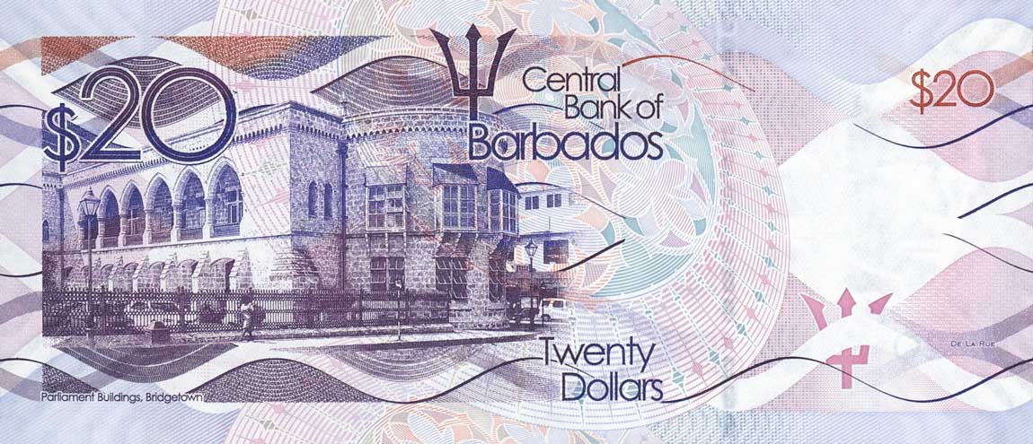 Back of Barbados p76a: 20 Dollars from 2013