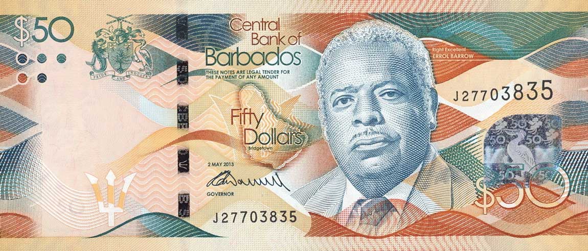 Front of Barbados p77: 50 Dollars from 2013