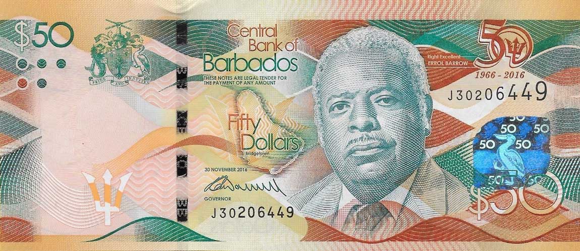 Front of Barbados p79: 50 Dollars from 2016