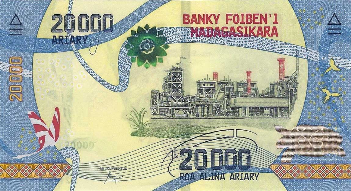 Front of Madagascar p104: 20000 Ariary from 2017