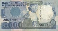 p73b from Madagascar: 5000 Francs from 1988