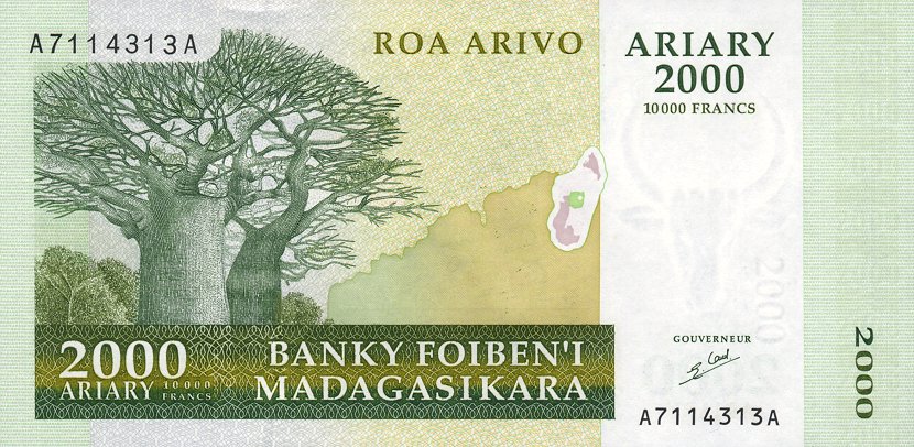 Front of Madagascar p83: 2000 Ariary from 2003