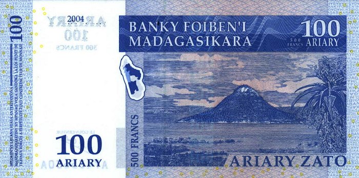 Back of Madagascar p86a: 100 Ariary from 2004