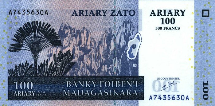 Front of Madagascar p86a: 100 Ariary from 2004