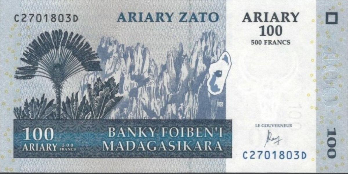 Front of Madagascar p86c: 100 Ariary from 2004