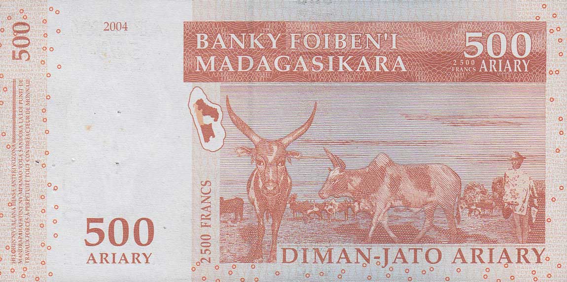 Back of Madagascar p88b: 500 Ariary from 2004