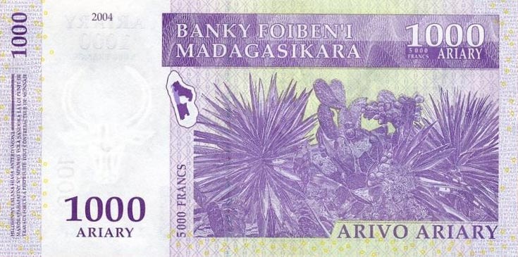 Back of Madagascar p89b: 1000 Ariary from 2004