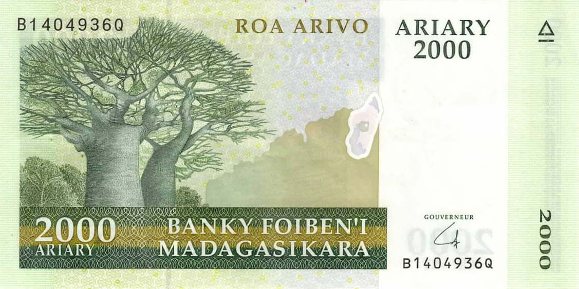 Front of Madagascar p96: 2000 Ariary from 2014