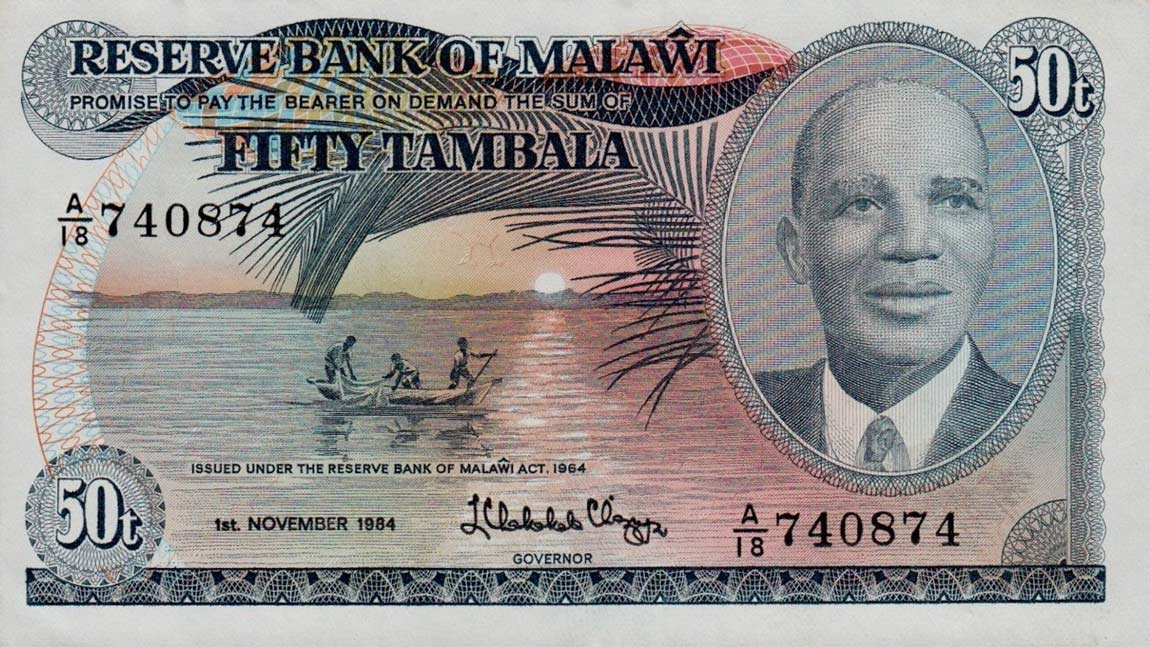Front of Malawi p13f: 50 Tambala from 1984
