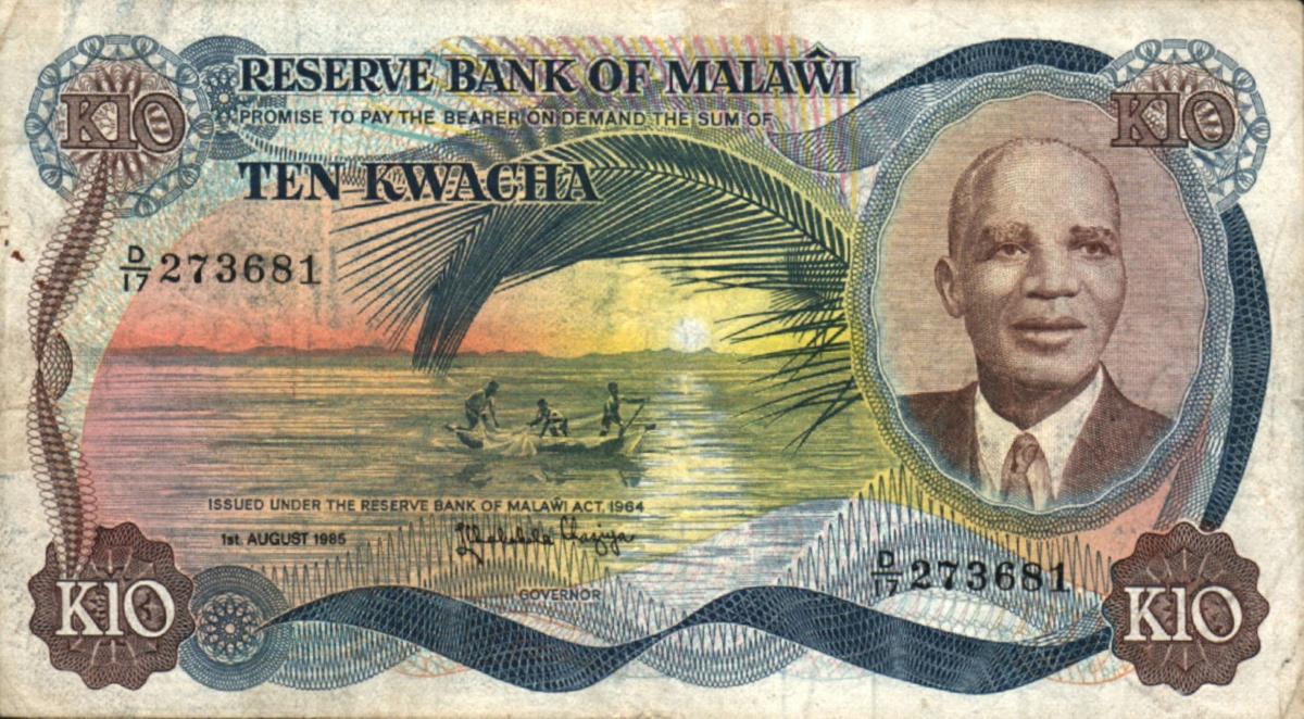 Front of Malawi p16h: 10 Kwacha from 1985