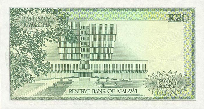 Back of Malawi p17a: 20 Kwacha from 1983