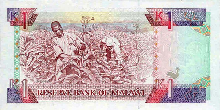 Back of Malawi p23a: 1 Kwacha from 1990