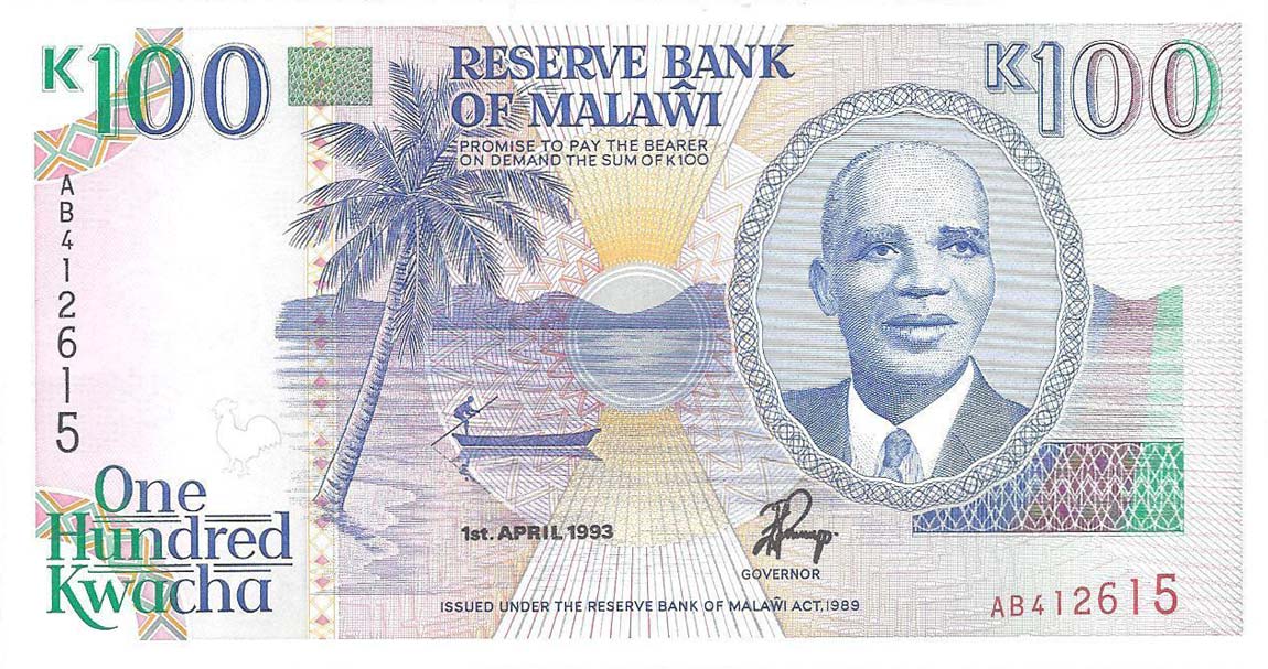 Front of Malawi p29a: 100 Kwacha from 1993