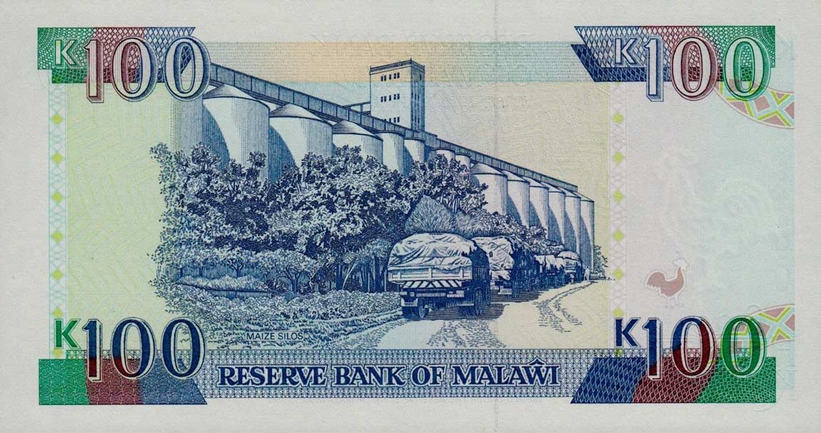Back of Malawi p29b: 100 Kwacha from 1994