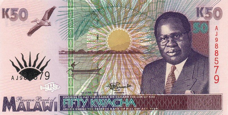 Front of Malawi p33a: 50 Kwacha from 1995