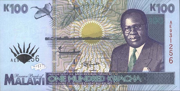 Front of Malawi p34: 100 Kwacha from 1995