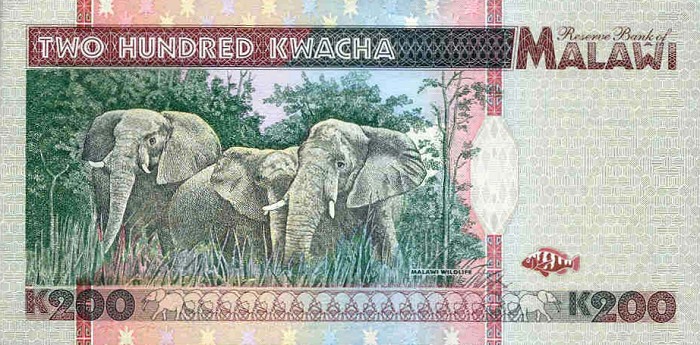 Back of Malawi p35a: 200 Kwacha from 1995