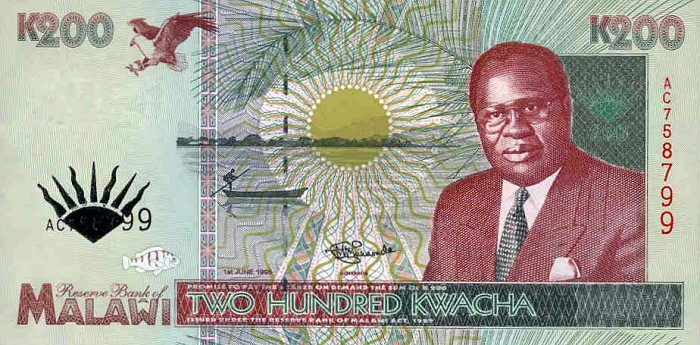 Front of Malawi p35a: 200 Kwacha from 1995