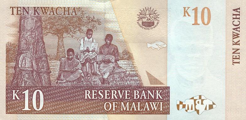 Back of Malawi p37: 10 Kwacha from 1997