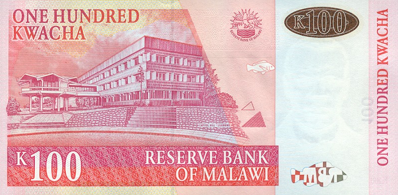 Back of Malawi p46a: 100 Kwacha from 2001