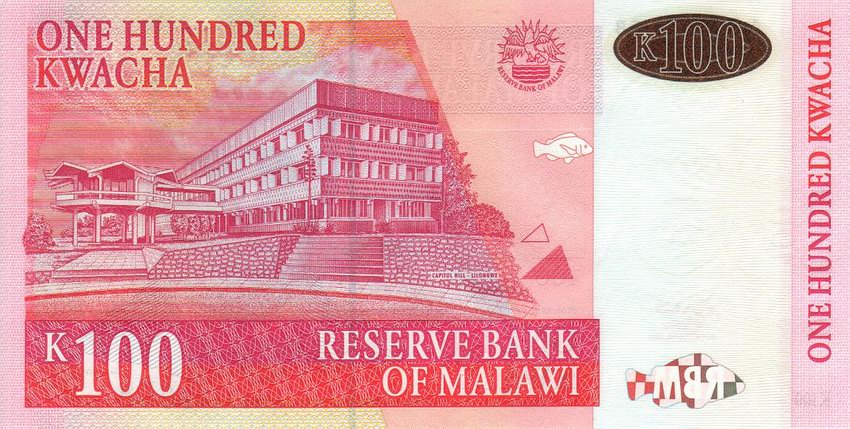 Back of Malawi p46b: 100 Kwacha from 2003