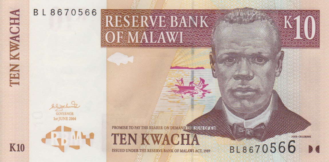 Front of Malawi p51: 10 Kwacha from 2004