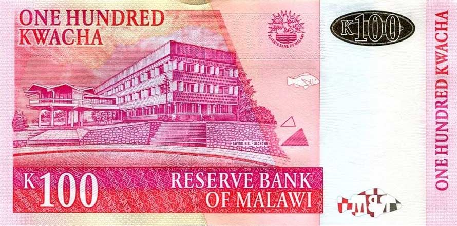 Back of Malawi p54b: 100 Kwacha from 2009