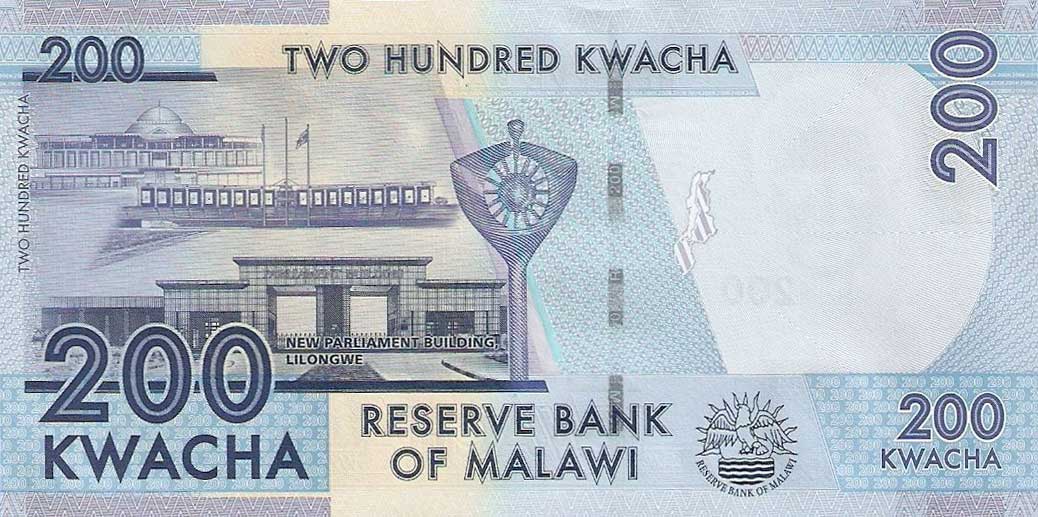 Back of Malawi p60b: 200 Kwacha from 2013