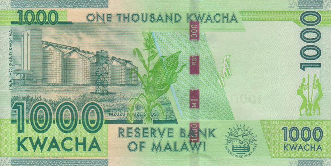 Back of Malawi p62a: 1000 Kwacha from 2012