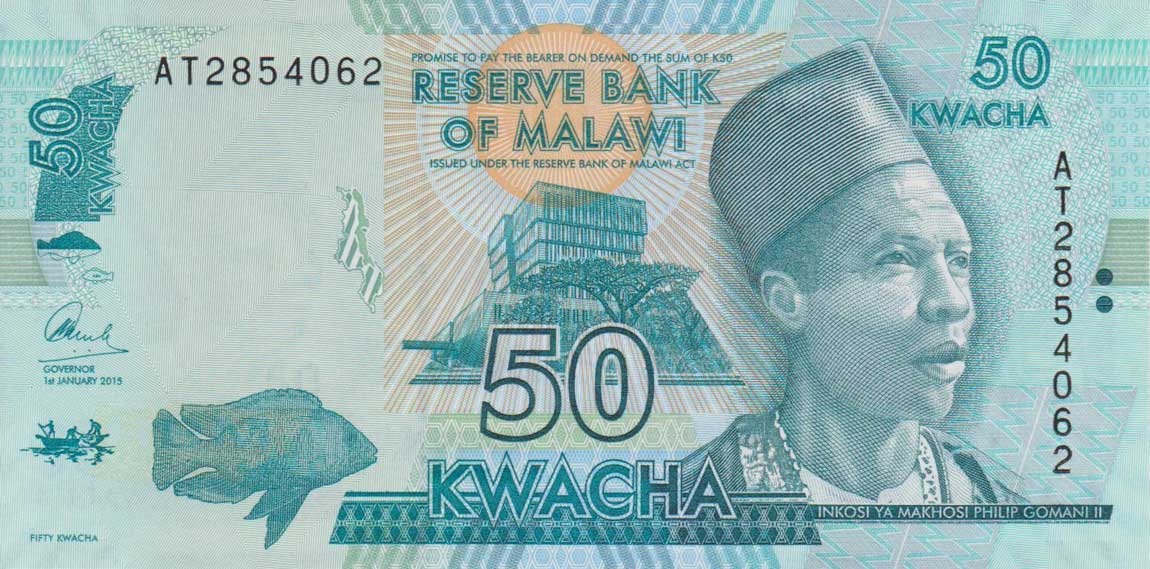 Front of Malawi p64b: 50 Kwacha from 2015