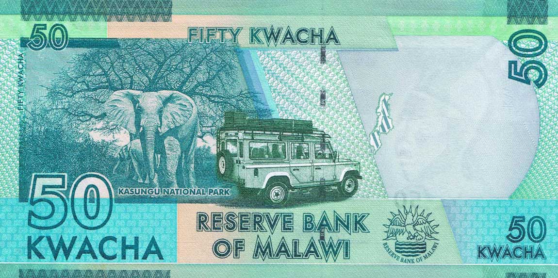 Back of Malawi p64e: 50 Kwacha from 2018