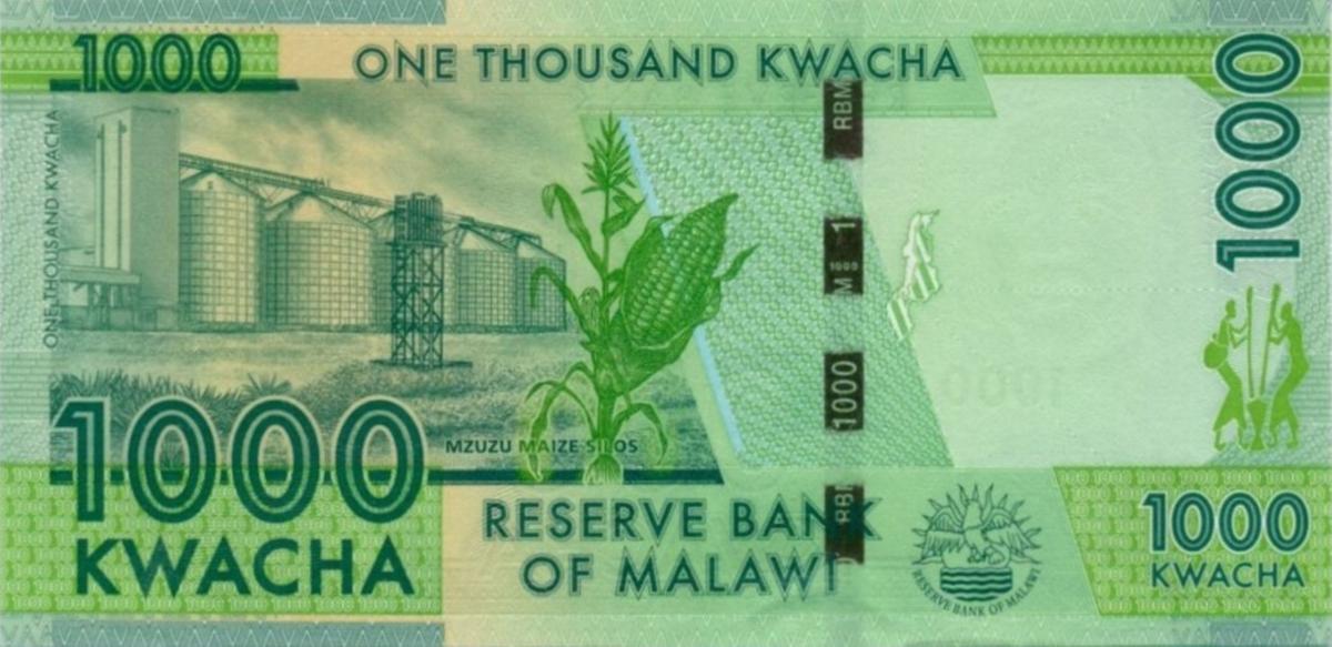 Back of Malawi p67a: 1000 Kwacha from 2014