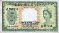 p2a from Malaya and British Borneo: 5 Dollars from 1953