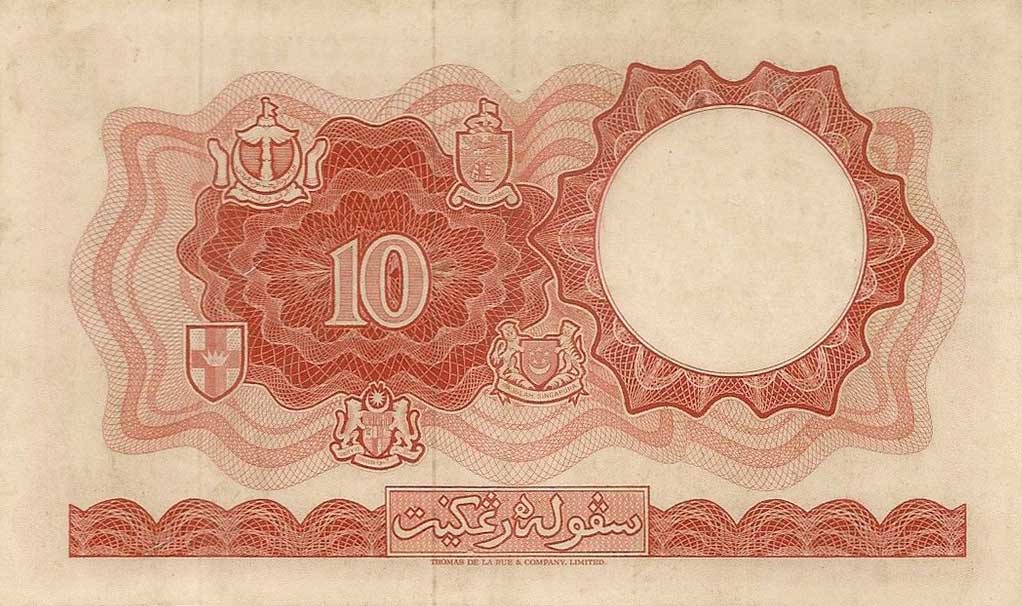 Back of Malaya and British Borneo p9c: 10 Dollars from 1961