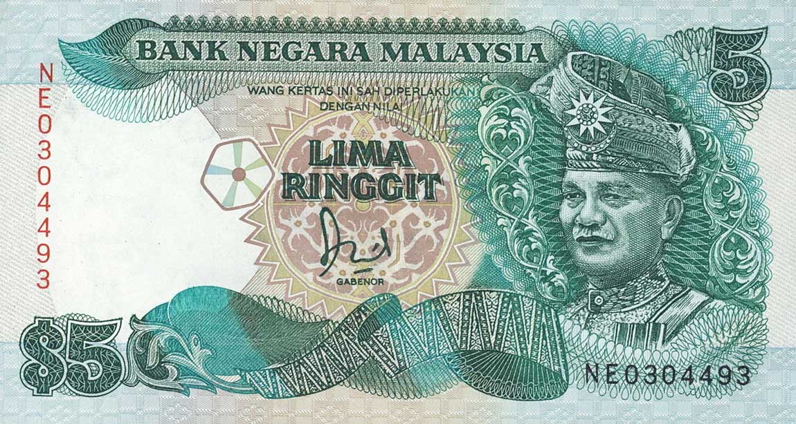 Front of Malaysia p28a: 5 Ringgit from 1986