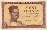 p2 from Mali: 100 Francs from 1960