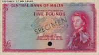 p30ct from Malta: 5 Pounds from 1967