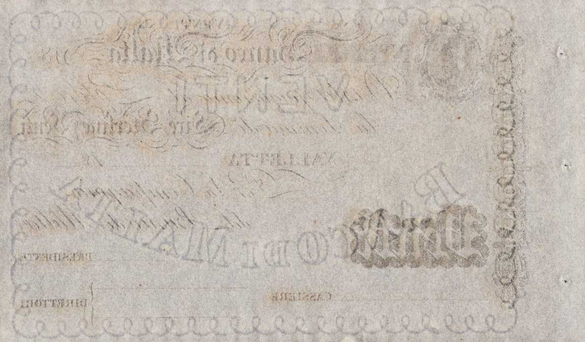 Back of Malta pS163: 20 Lire from 1830