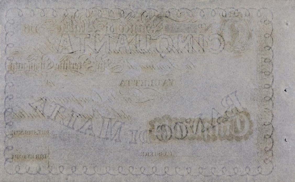 Back of Malta pS164: 50 Lire from 1830