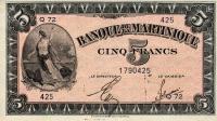 p16b from Martinique: 5 Francs from 1942