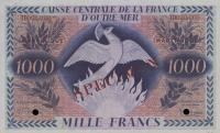p26s from Martinique: 1000 Francs from 1944