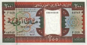 p5d from Mauritania: 200 Ouguiya from 1992