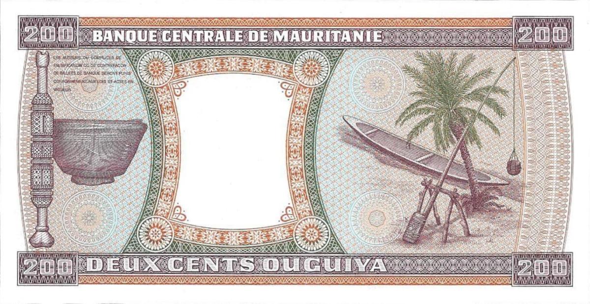 Back of Mauritania p5j: 200 Ouguiya from 2002