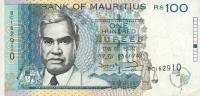 p44 from Mauritius: 100 Rupees from 1998