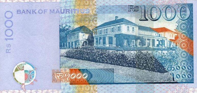 Back of Mauritius p59c: 1000 Rupees from 2007