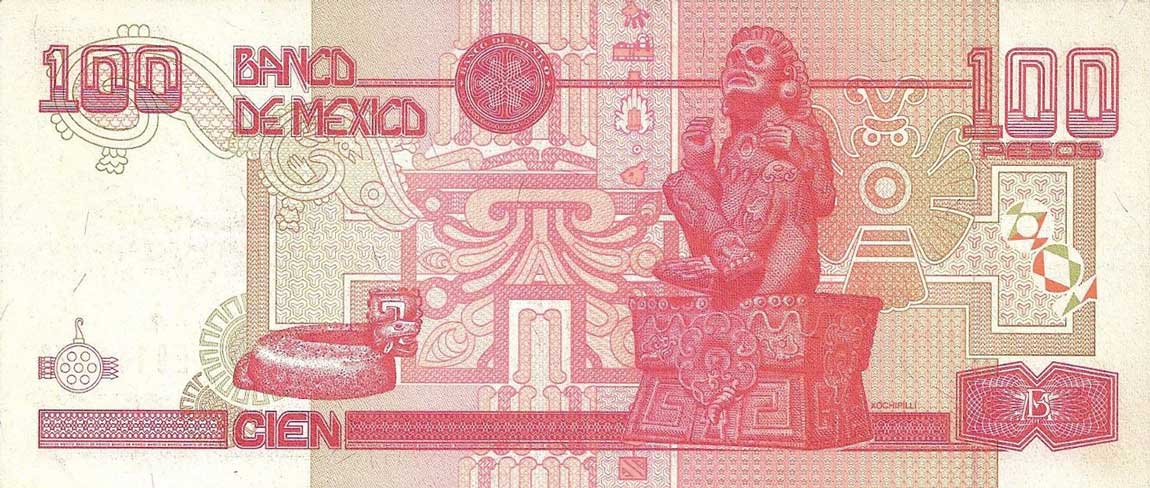 Back of Mexico p102: 100 Nuevos Pesos from 1992