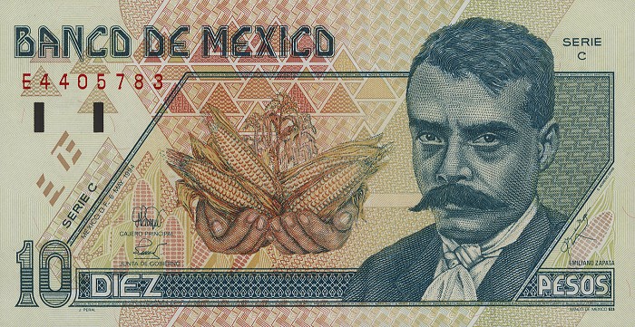 Front of Mexico p105a: 10 Pesos from 1994