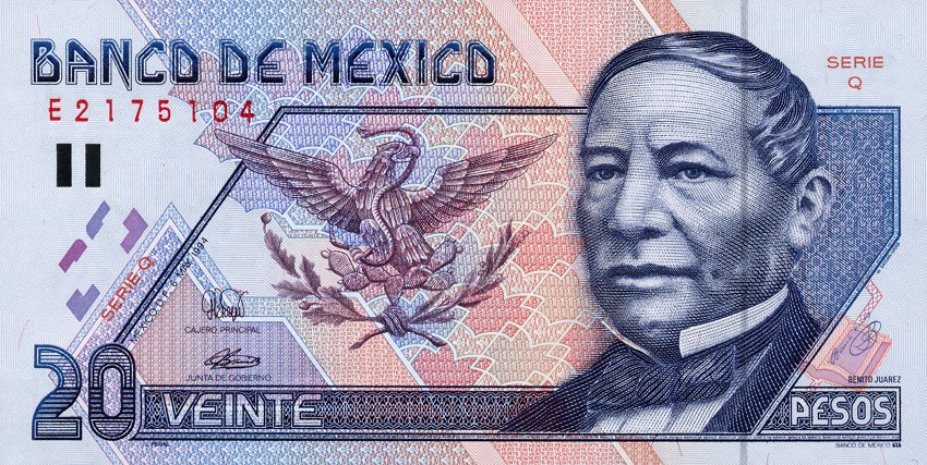 Front of Mexico p106a: 20 Pesos from 1994